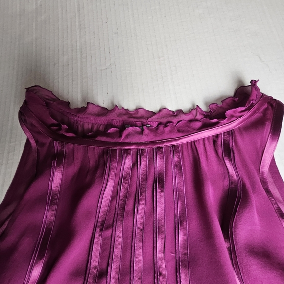 Ann Taylor Women Berry Feminine Silk Top Size 14 - Picture 8 of 12